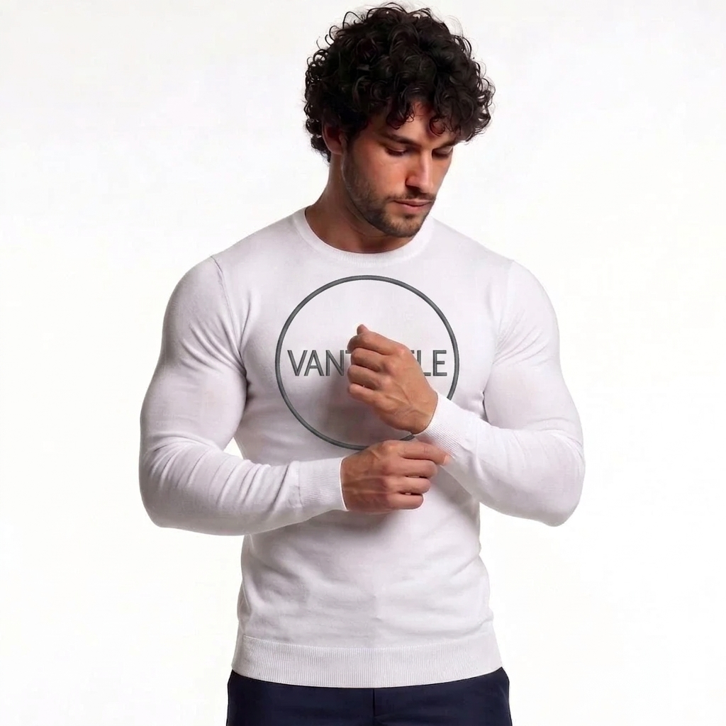 VANTHIELE long-sleeve top worn over the compression shirt